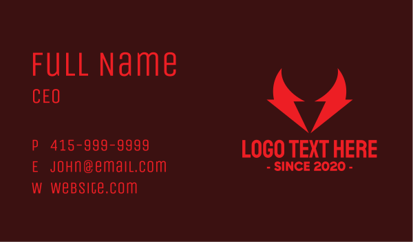 Voltage Bull Horns Business Card Design Image Preview