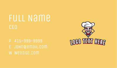 Laughing Chef Mascot  Business Card Image Preview