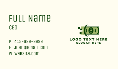 Dollar Cash Pixel Business Card Image Preview