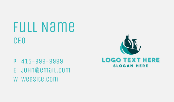 Eco Spray Bottle Cleaner Business Card Design Image Preview