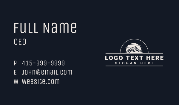 Mountain Summit Scenery Business Card Design Image Preview