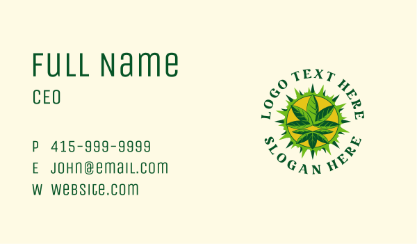 Solar Botanical Hemp Business Card Design Image Preview