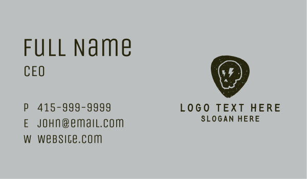 Grainy Skull Lightning Bolt Business Card Design Image Preview