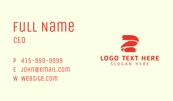 Red Ribbon Letter Z Business Card Design Image Preview
