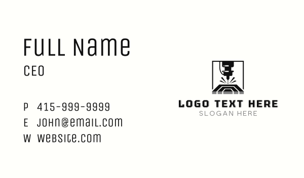 Industrial Laser Cutting CNC Business Card Design Image Preview