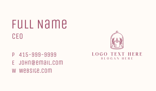 Cloche Decor Candle Business Card Design Image Preview