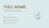 Palm Leaf Letter Business Card Image Preview