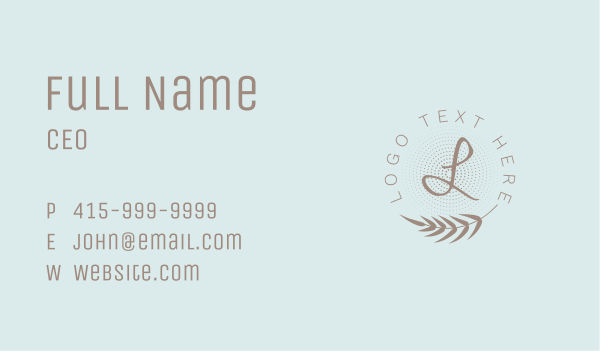 Palm Leaf Letter Business Card Design Image Preview