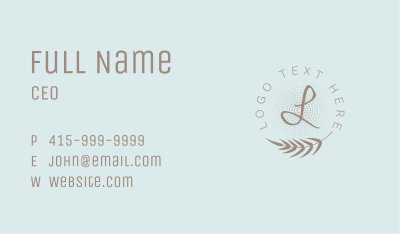 Palm Leaf Letter Business Card