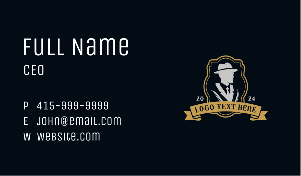 Gentleman Suit Hat Business Card Design Image Preview