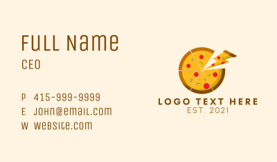 Thunder Pizza Slice  Business Card Image Preview