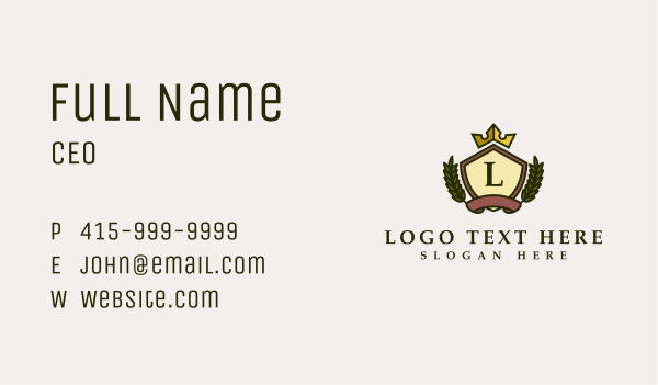 Classic Royal Shield Business Card Design Image Preview