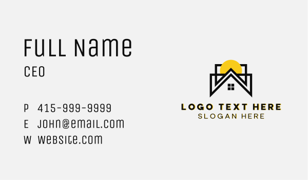 Residential Roof Property Business Card Design Image Preview
