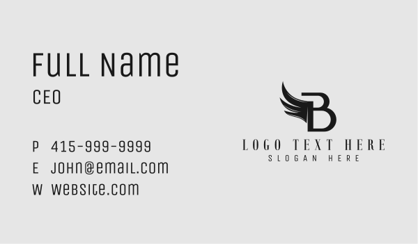 Black Wing Letter B Business Card Design Image Preview