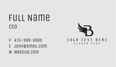 Black Wing Letter B Business Card Image Preview
