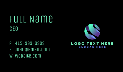 Tech Ribbon Sphere Business Card Image Preview