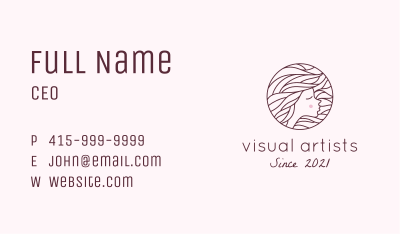 Maroon Pretty Woman  Business Card Image Preview