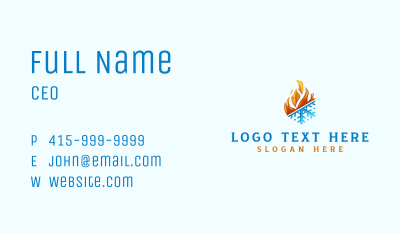 Ice Fire Thermal HVAC Business Card Image Preview