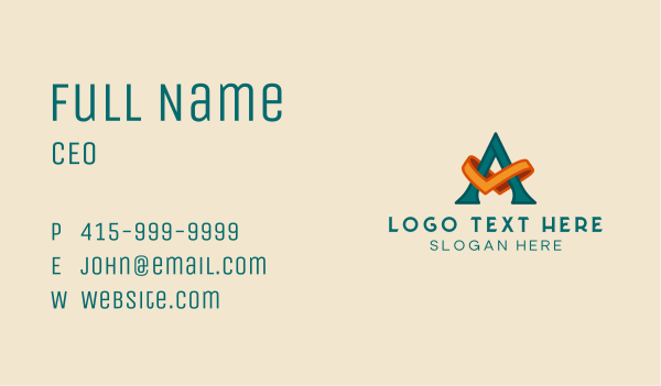 Generic Ribbon Business Business Card Design Image Preview