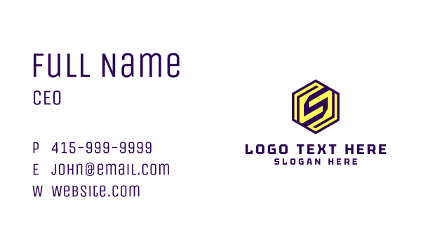 Modern Hexagon Letter S Business Card Design Image Preview
