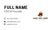 Cow Knife Flame Barbecue Business Card Design