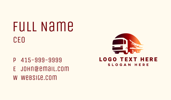 Blazing Cargo Truck  Business Card Design Image Preview