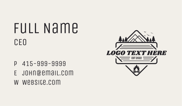 Backpacker Camping Badge Business Card Design Image Preview