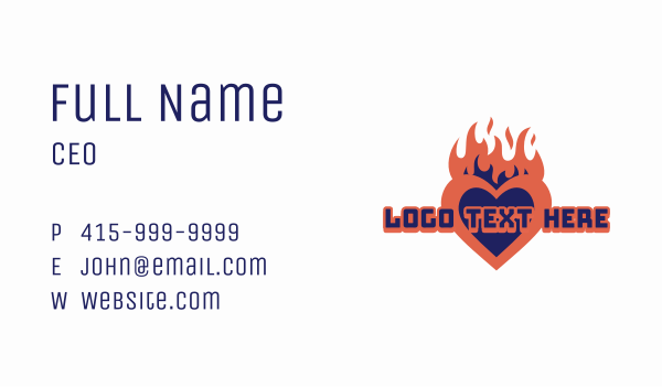 Heart Fire Flame Business Card Design Image Preview