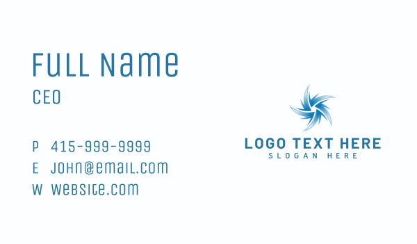 Fan Propeller Cooling Business Card Design Image Preview