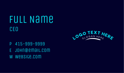 Curved Retro Wordmark Business Card Image Preview