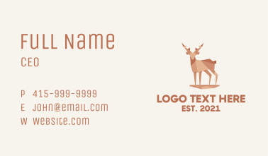 Deer Stag Origami  Business Card