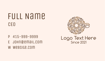 Spiral Coffee Cup Business Card Image Preview