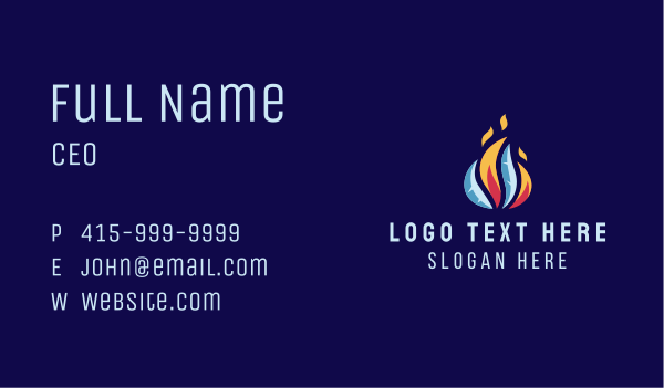 Fire Ice Flame Ventilation Business Card Design Image Preview