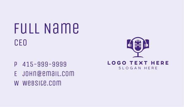 Mic Headphones Book Business Card Design Image Preview