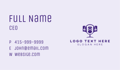 Mic Headphones Book Business Card Image Preview