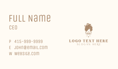 Curly Hairstyle Woman Business Card Image Preview