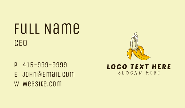 Erotic Banana Cream Business Card Design Image Preview