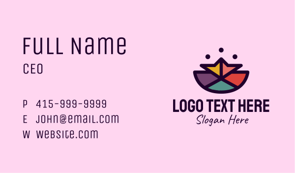 Colorful Polygon Mosaic  Business Card Design