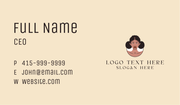 Afro Woman Salon Business Card Design Image Preview