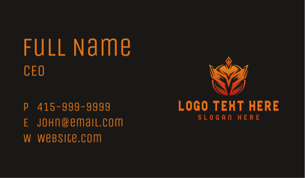 Tough Spartan Helmet Business Card Design Image Preview