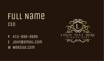 Crown Shield Crest Business Card Image Preview