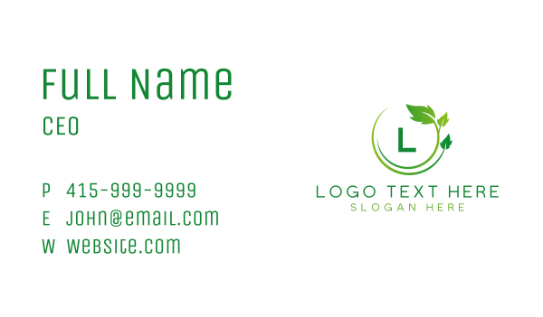 Nature Leaf Organic Business Card Design Image Preview