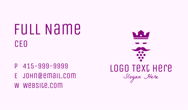King Grape Beard Business Card Design Image Preview
