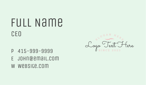 Feminine Elegant Wordmark  Business Card Design Image Preview