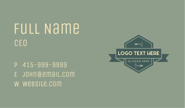 Hipster Carpentry Hammer Business Card Design Image Preview