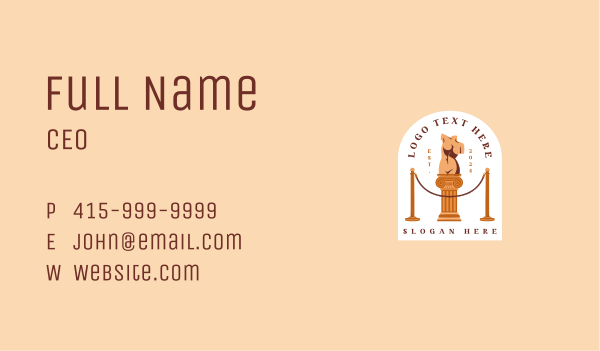 Statue Sculpture Art Business Card Design