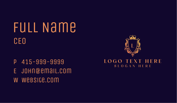 Royal Shield Events Business Card Design Image Preview