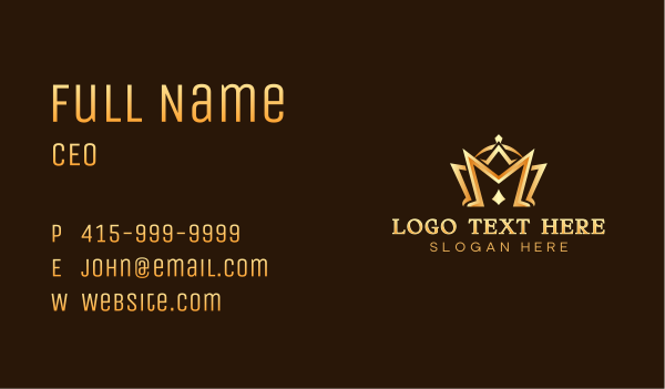 Royalty Crown Letter M Business Card Design Image Preview