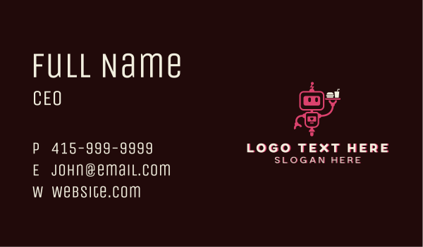 Robot Fast Food App Business Card Design Image Preview