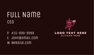 Robot Fast Food App Business Card Image Preview